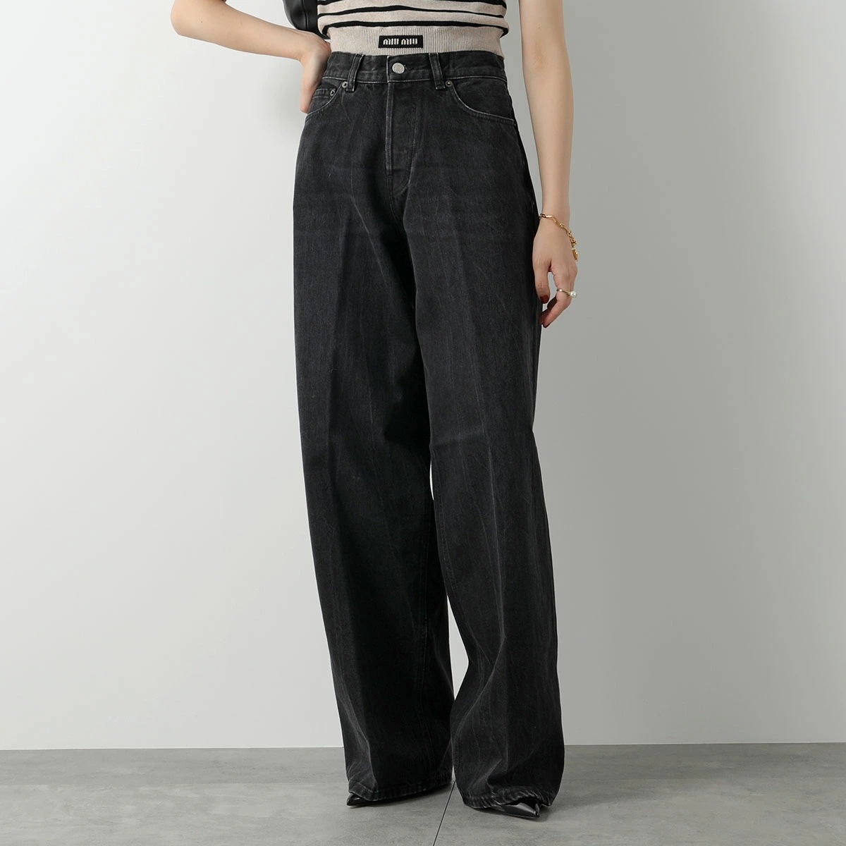 HAIKURE ハイクル ジーンズ BETHANY ベサニー HEW03296DF119 レディース デニム パンツ ワイド バギー Gパン ジーパン L0857/BASSANO-BLACK