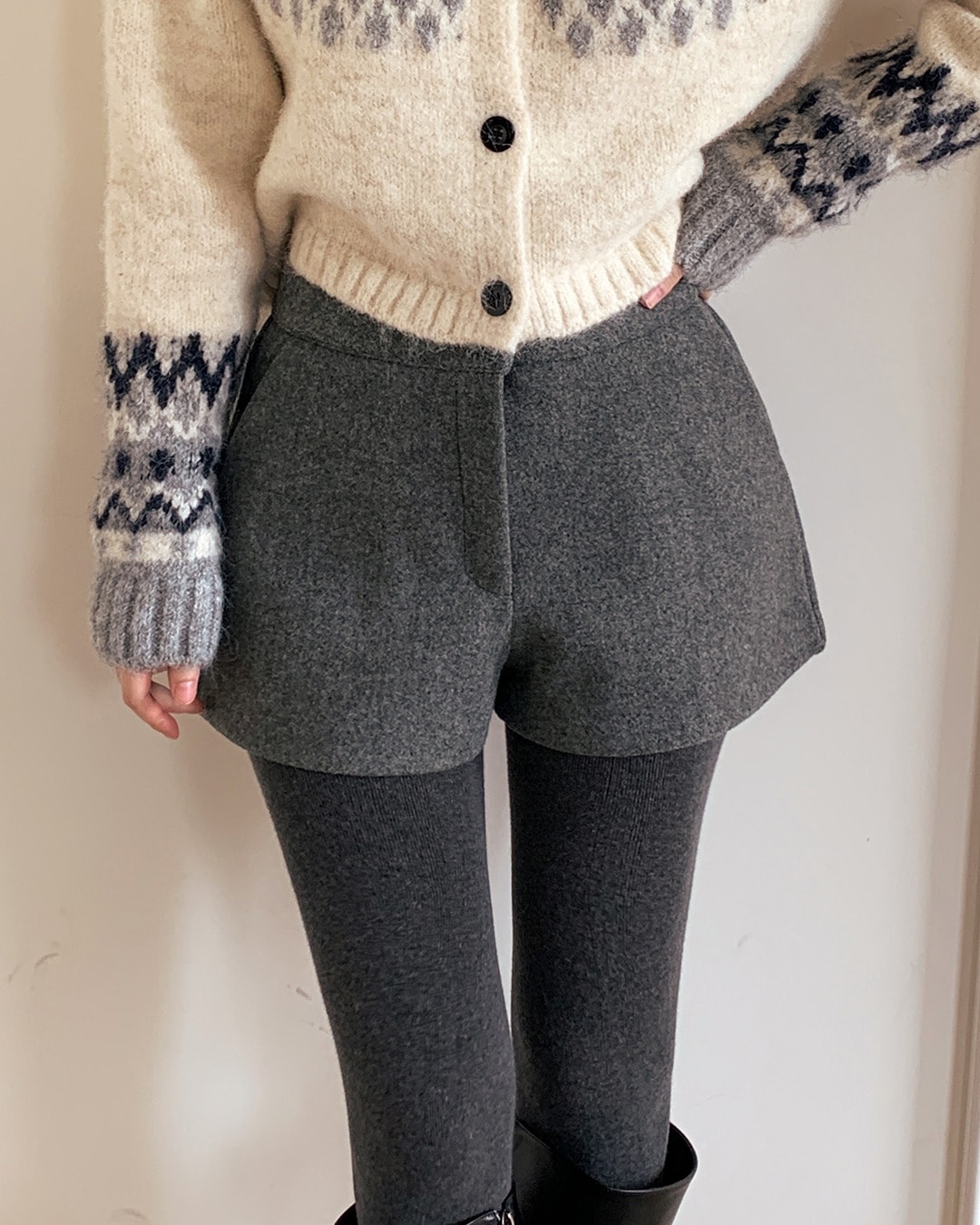 ヒューイウールショートパンツ韓国ファッション レディース