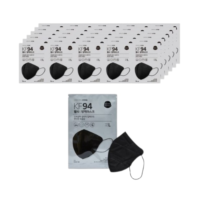 ポリテック くちばし型 エコマスク KF94 ブラック 大型 100個