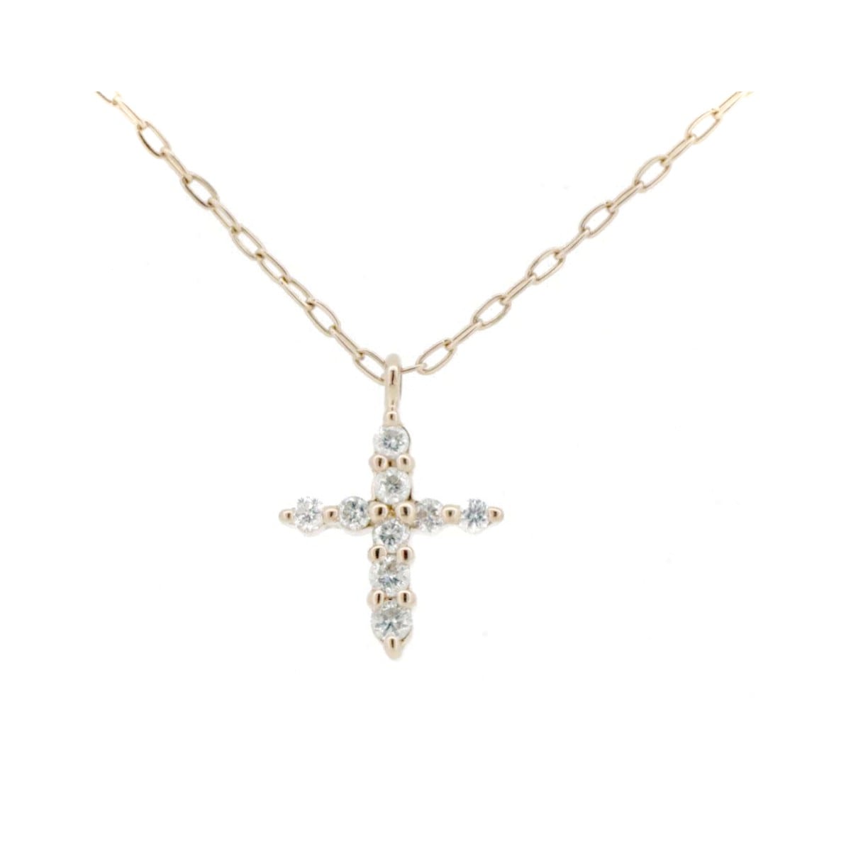 クロスモチーフ ダイヤモンド ネックレス 4℃ K18PG(18金 ピンクゴールド) 質屋出品