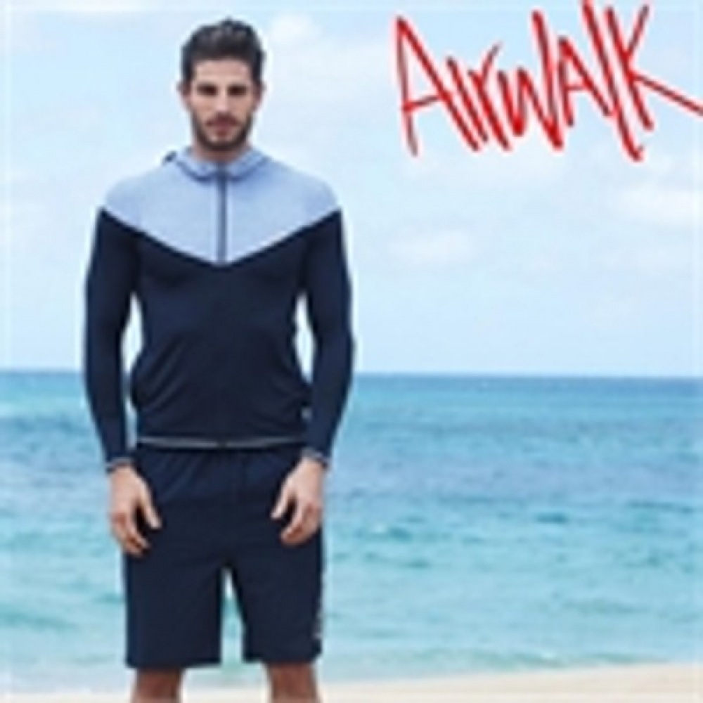 (エアワーク) エアワークサーフメンズラッシュガードセット (フードジップアップ+トランク) YAWE5035_NV+LAWE0912_NV 8,511円