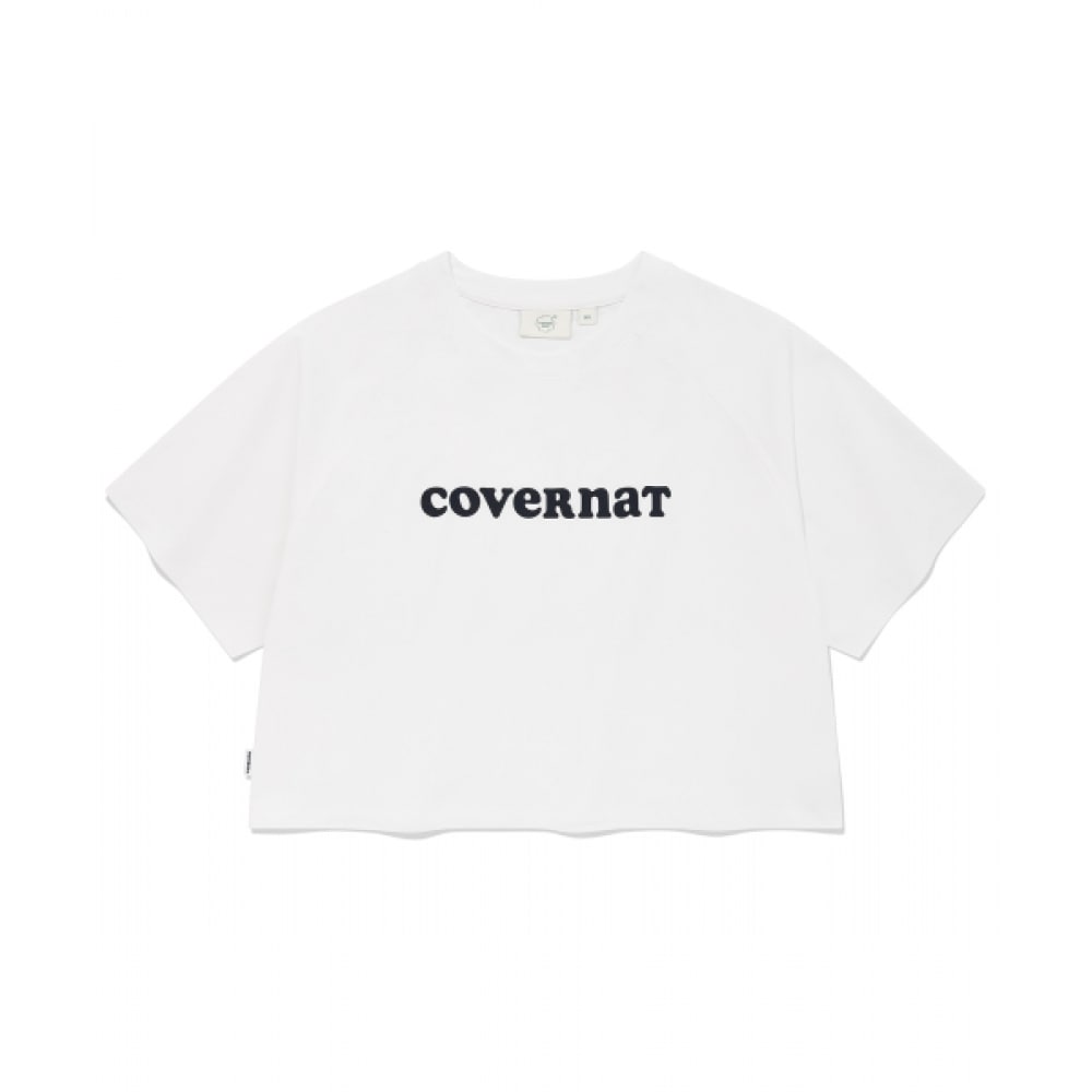 COVERNAT 女性用アイスストリングクロップTシャツホワイト