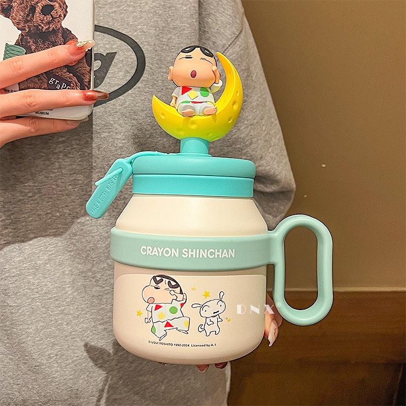 クレヨンしんちゃんジャンボ水コップ子供用ストロー保温カップステンレスお茶分離ポット女性可愛い