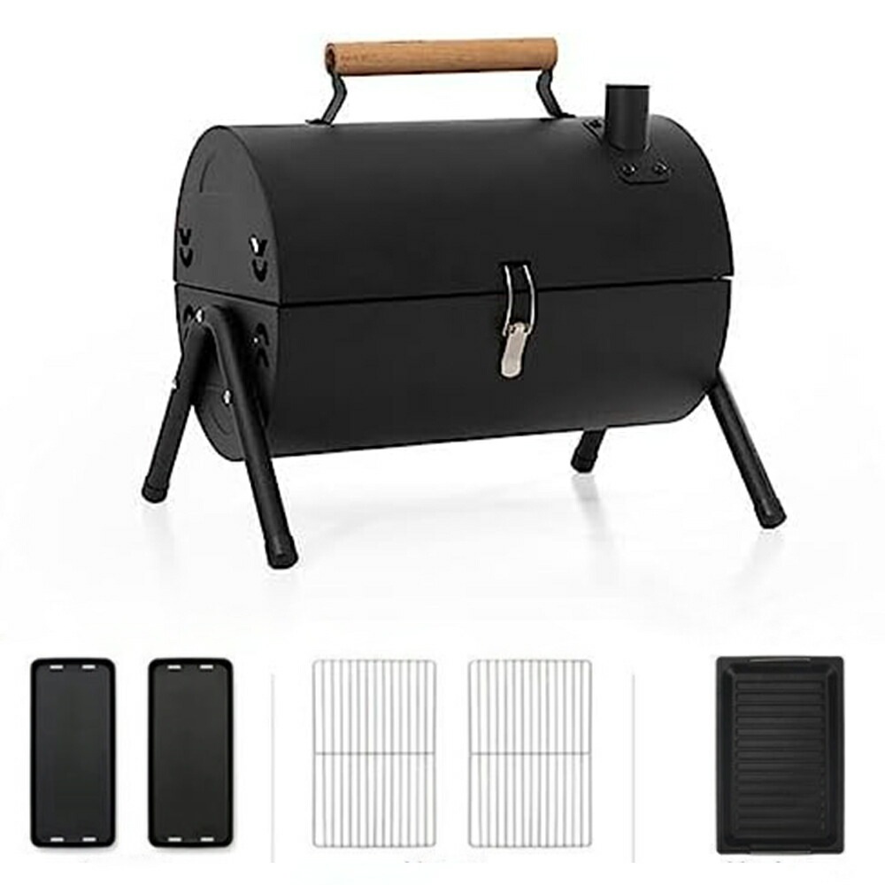 バーベキューコンロ 焚き火台 bbq コンロ 鉄板付き 網付き アウトドア キャンプ 焼き台 軽量 携帯用 焚火台 蒸し焼き 燻製 コンロ蓋付き ステンレス鋼 2~5人用 バーベキューグリル キャンプ