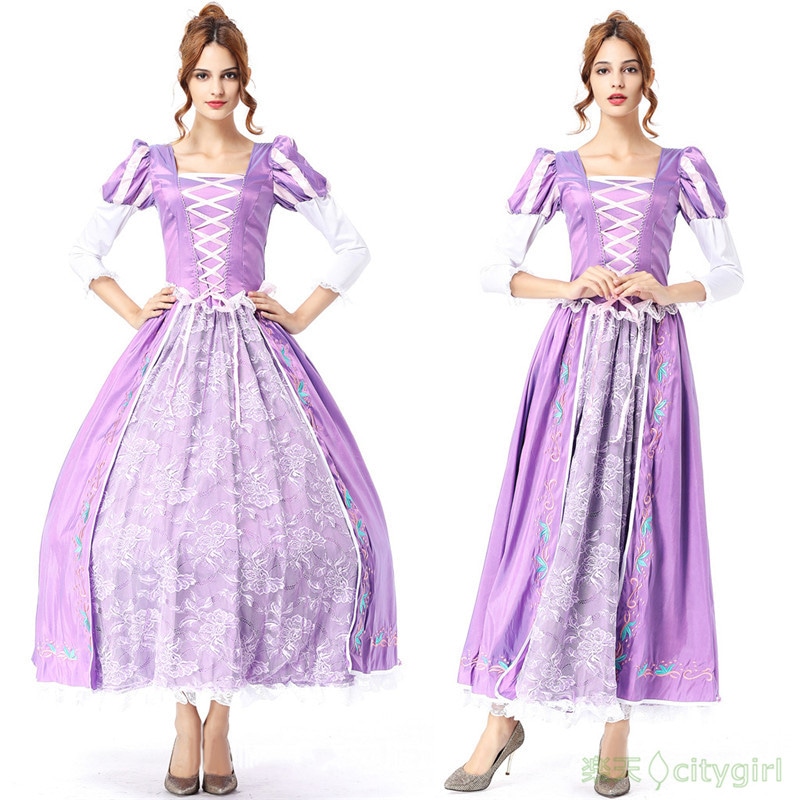 【[最安値挑戦】ハロウィン パープル プリンセス ワンダーハッチガール 舞台劇 大人用 コスチューム コスプレ衣装 仮装 文化祭 忘年会 舞台衣装 演出服 レディース パーティー用 女性用 ナー