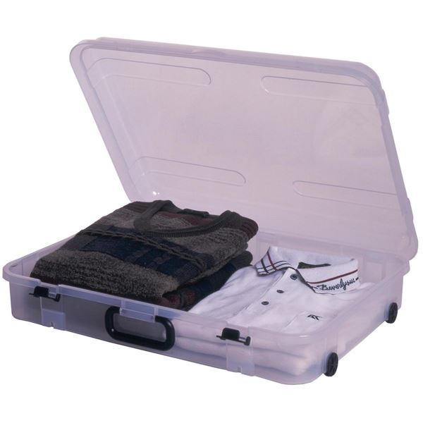 持ち手付き 薄型クローズケース クリア [4個組] 組立式