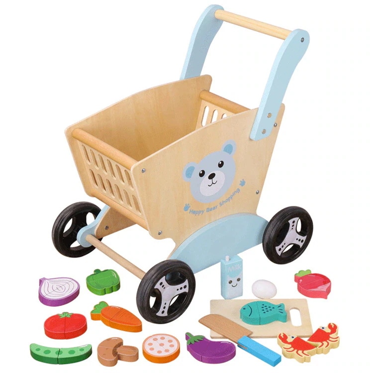 【XRELEX】 子供用おもちゃ かわいい おすすめ 木製おもちゃ 知育玩具 早教 赤ちゃん用スクーター 手押し車 赤ちゃん用歩き方 歩行補助車 ショッピングカート 木のおもちゃ ベビーウォーカー 知