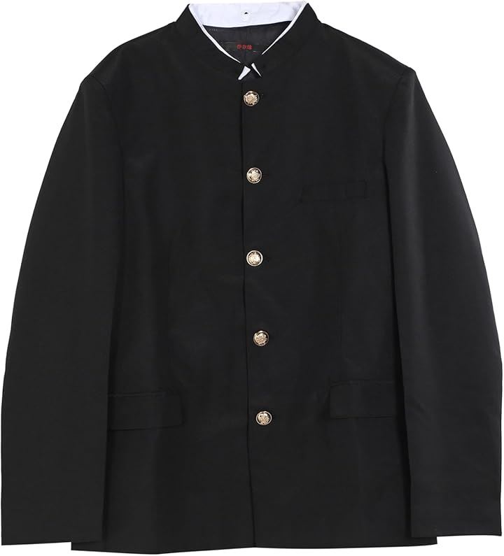 学ラン 男装 コスプレ 制服 学生 衣装 男子 仮装 学校 高校生 応援団 学生服 コスチューム(ブラック, M:155cm)