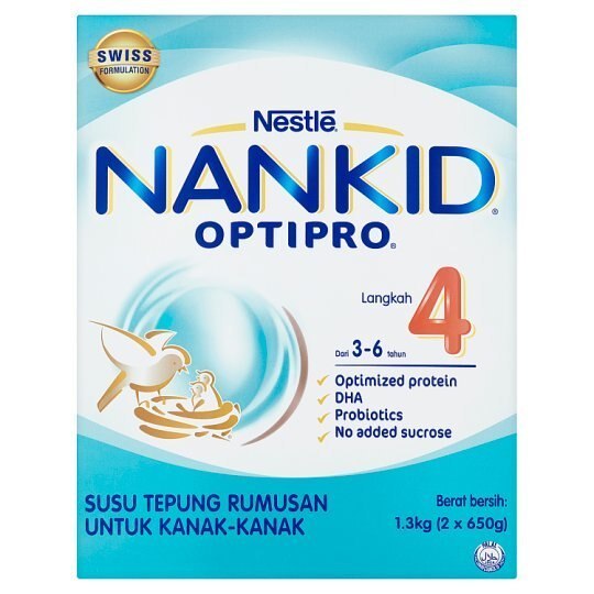 新着商品 Nankid Nestlé Optipro (1.3kg) 650g x 2 Years 6 - 3 Children for Powder Milk Formulated 4 Step 粉ミルク