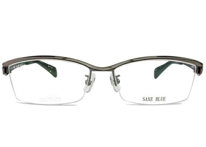 ザックスブルー SAXE BLUE sb-7107 c.2 ダークグレー MADE IN JAPAN メガネ 眼鏡 伊達 遠近両用 軽量 58サイズ