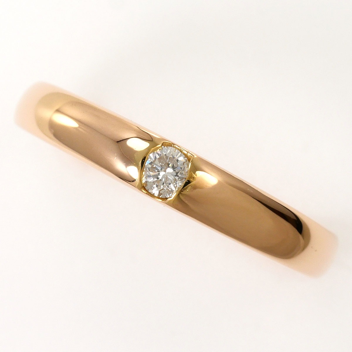K18 18金 PG ピンクゴールド リング・指輪 10号 ダイヤモンド 0.07ct 総重量約2.5g ジュエリー 中古
