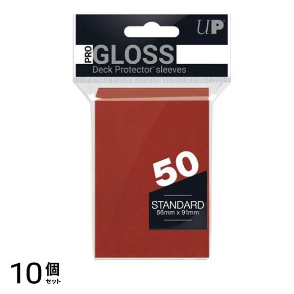 ウルトラプロ GLOSSデッキプロテクタースリーブ ソリッド スタンダード レッド 50枚入 10個セット