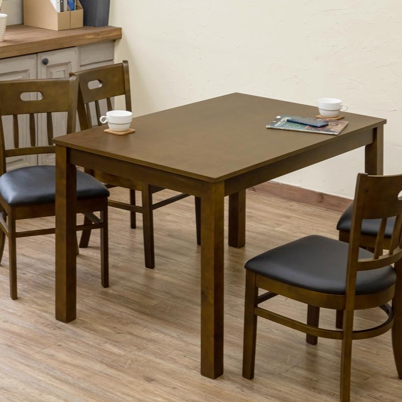 【迅速出荷】 ダイニングテーブル 115cm幅 木製 デスクとしても シンプル モダン 長方形 小さめ VTM-115 ダークブラウン(DBR)