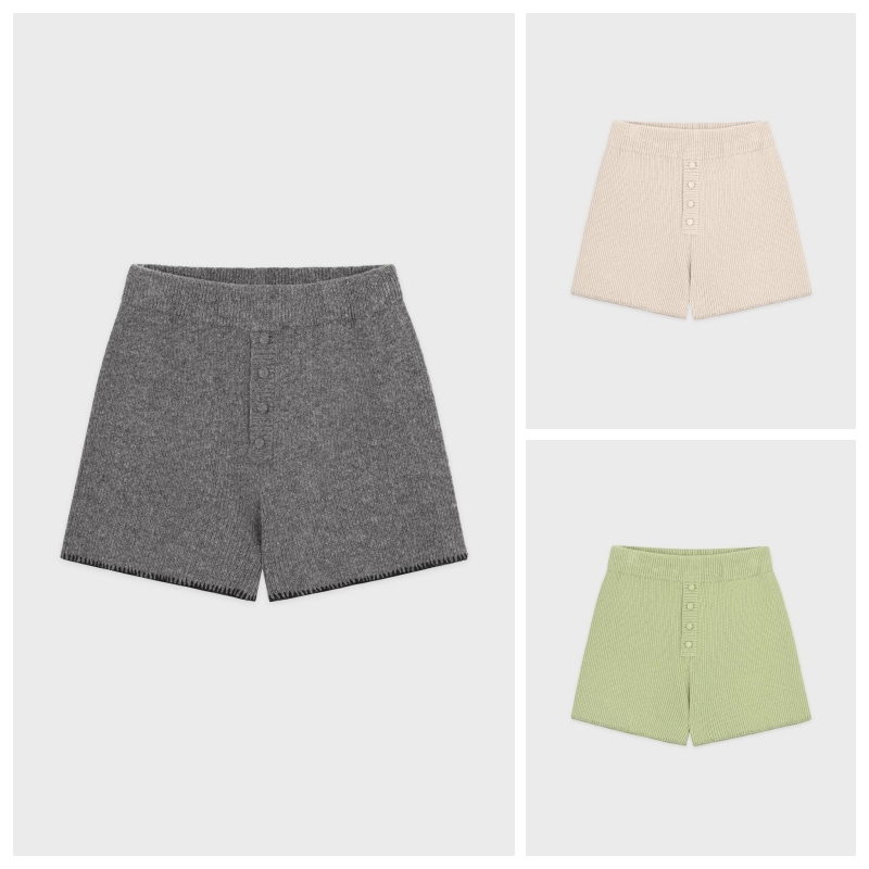 【SINOON】 BUTTON KNIT SHORTS : 3COLORS