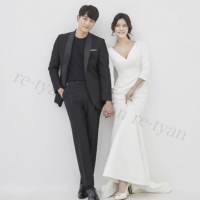 2020新作 ロングドレス ウェディングドレス 白 おしゃれ30代40代50代 結婚式 フォーマルドレス 旅行 ブライダル 披露宴 トレーン 人気 高級 袖あり 安い