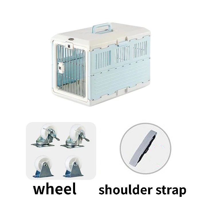 ハンドル付きの通気性のある猫のキャリア,旅行の輸送ケージ,屋内と屋外のペット用のバスケット 青い L 68.6X40.3X47.8