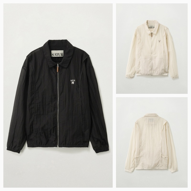 【SATUR】 26SS RIPSTOP PIPING NYLON JACKET : 2COLORS