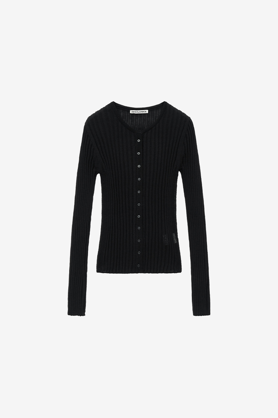 【INSILENCE】 SHEARED LINEN CARDIGAN : BLACK