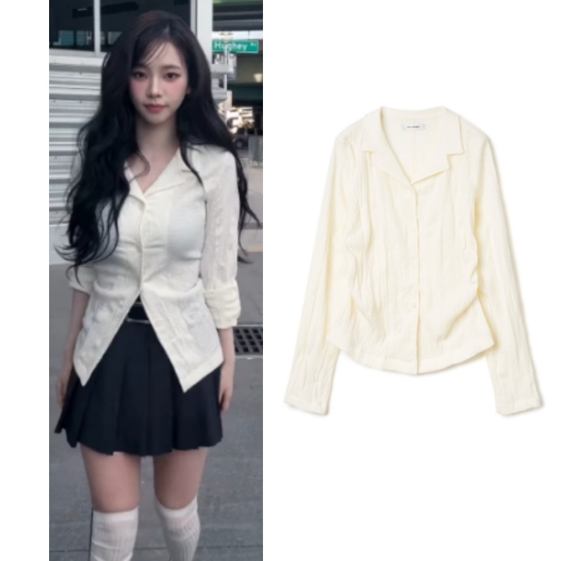 [カリナ着用] MILLO WOMAN Linkle Jersey Shirts [Ecru]