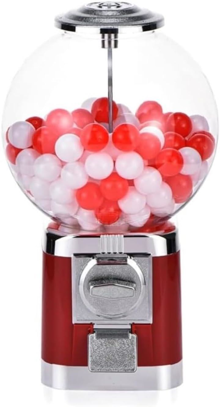 本体 カプセルマシン 機械 100円硬貨対応 カプセル200個付き 高さ45cm 昭和レトロ カプセルトイ(レッド)