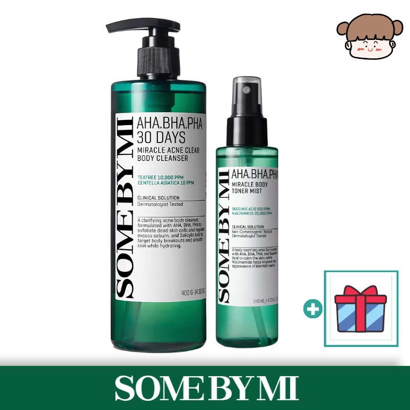 【背中ニキビ ケア】AHA BHA PHA ボディニキビケア 2点セット （ボディクレンザー400g＋ボディミスト140ml）／背中ニキビ・角質ケア・韓国ボディケア デイリーケア 時短スキンケア