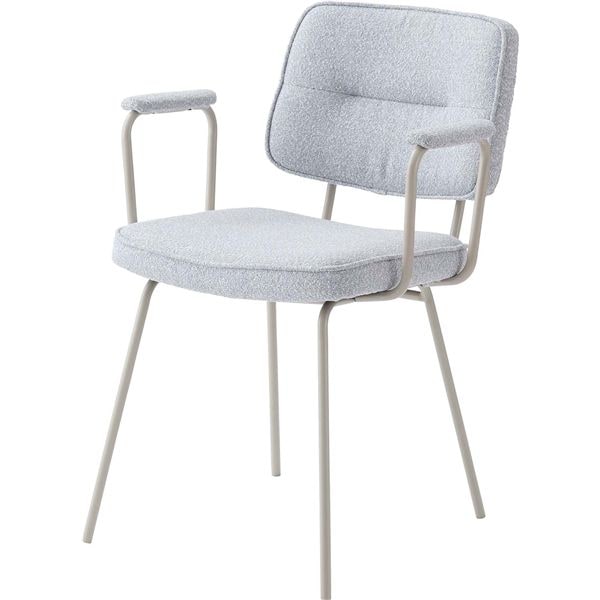 アームチェア ライトグレー （約W59×D63×H79×SH48cm） 組立式