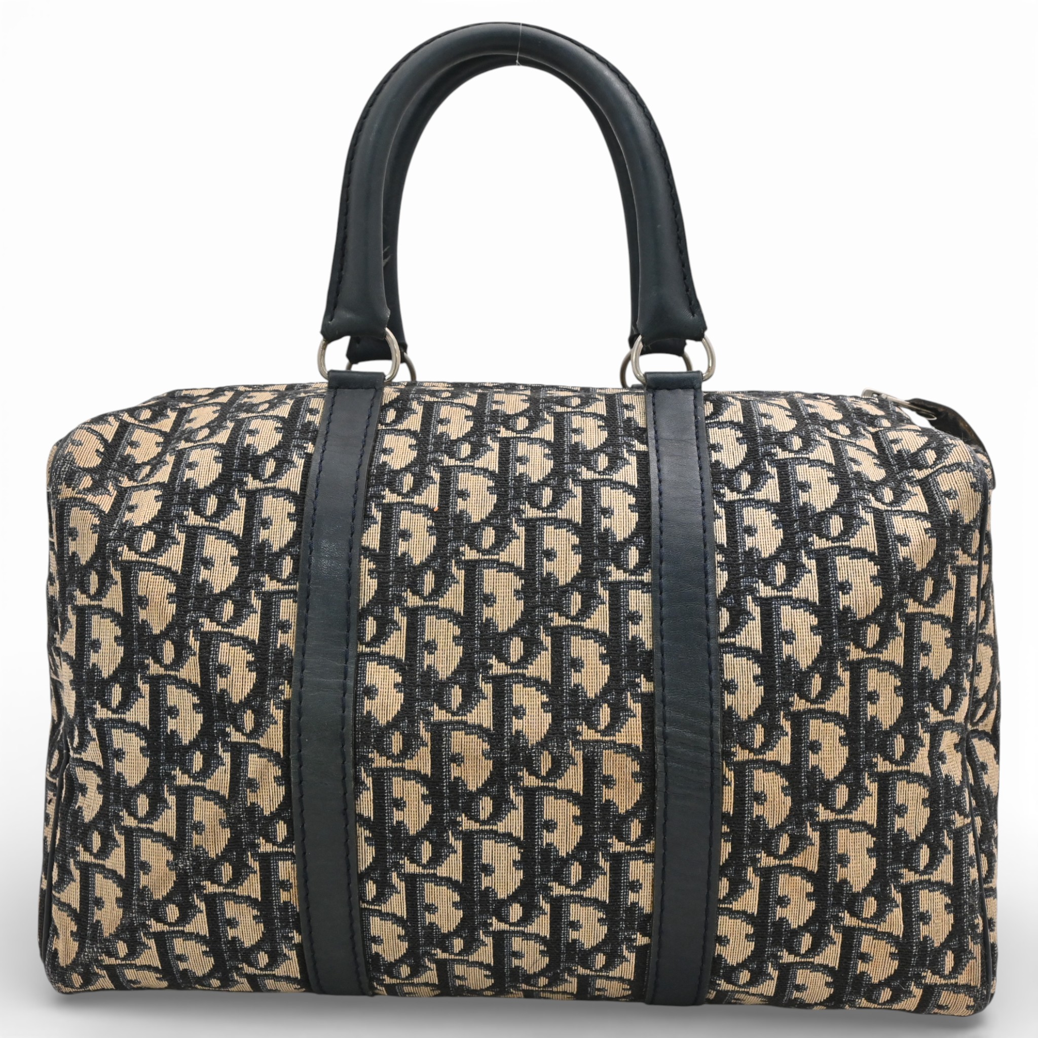 ディオール トロッター ロゴ ミニ ボストンバッグ ブルー Bランク di8935ng