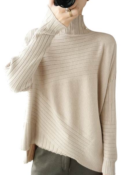 トップス ニットソー セーター ロング ロング丈 袖あり 長袖 タートルネック ニット 大人可愛い きれいめ シンプル カジュアル 大人 上品 おしゃれ お洒落 かっこいい こなれ感 ラフ 無地 冬