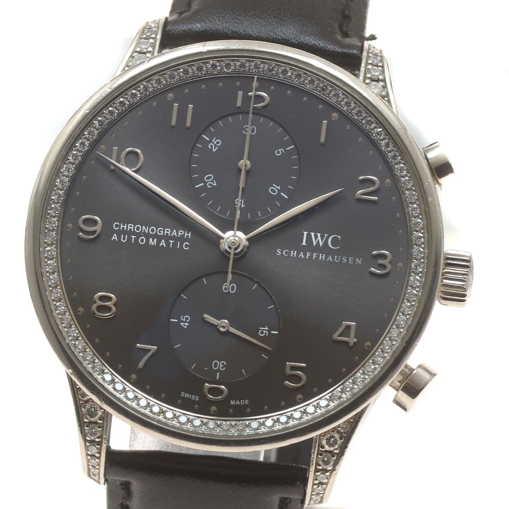 IWC IWC SCHAFFHAUSEN IW371474 ポルトギーゼ ダイヤモンドコレクション K18WG クロノグラフ 自動巻き メンズ _865197【中古】