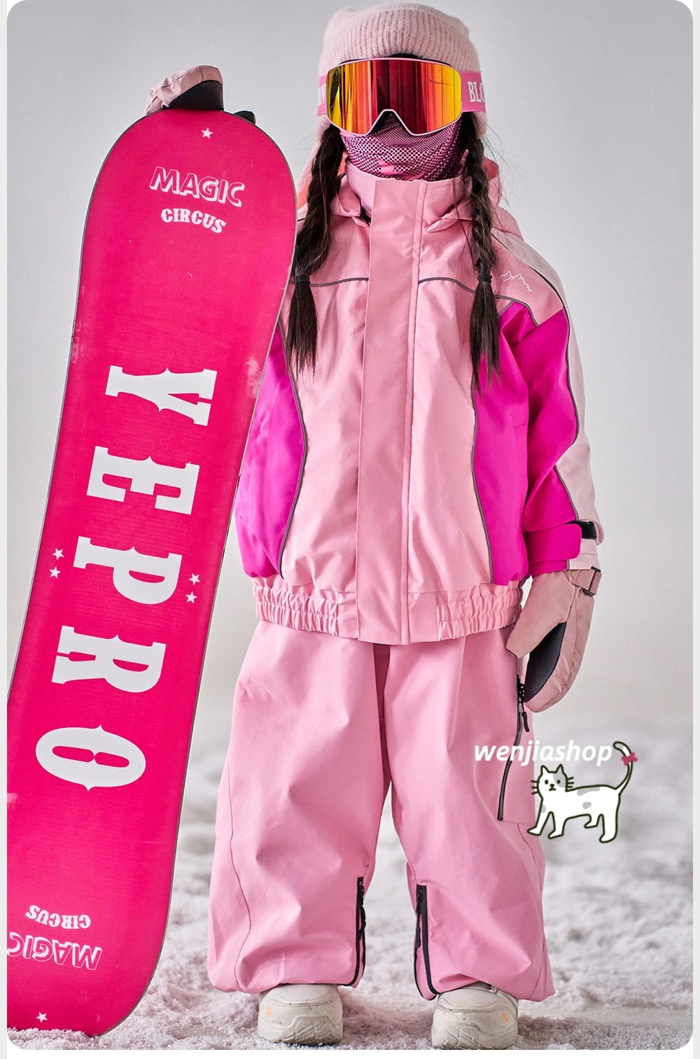 2026新品[超激安]新品入荷！スノーボードウェア 2026 2026 上下セットキッズ 子供 男の子 女の子 ジャケット パンツ ズボン ピンク 撥水 3L 綿入り スノボウェア スノーウェア スキ