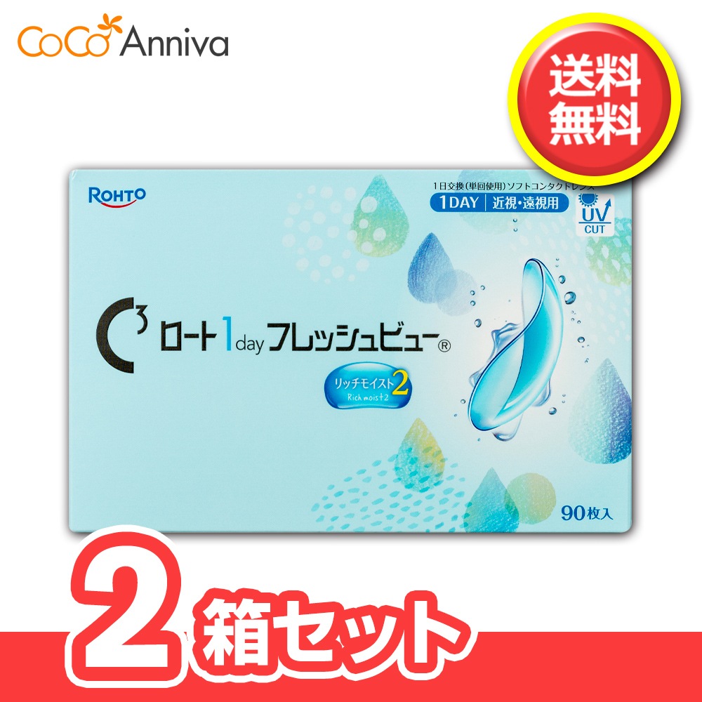 2箱セット ロート1dayフレッシュビューリッチモイスト2 90枚