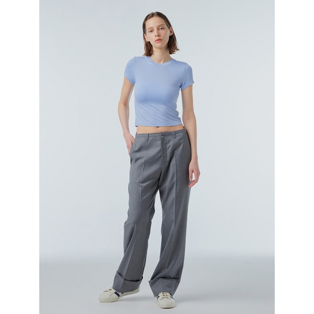 INSTANTFUNKベーシックスリムTシャツブルー