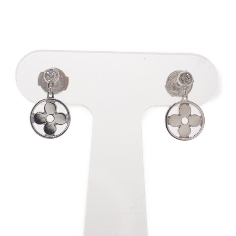 ピュスモノグラムイディール Q96167 ピアス K18ホワイトゴールド レディース【Aランク】