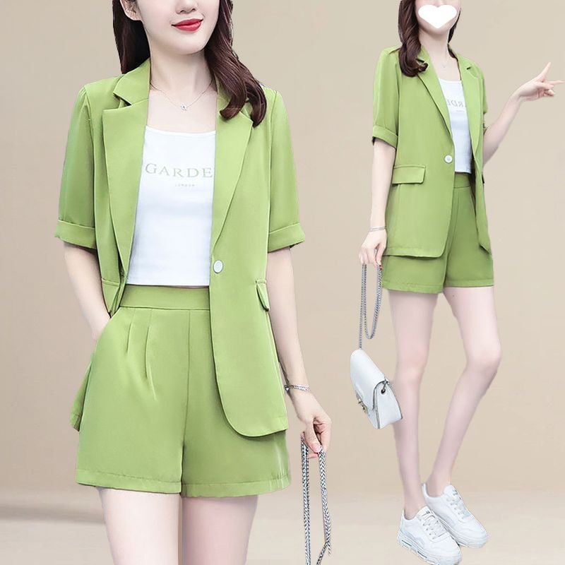 【1点ご購入 で10点プレゼントいたします】2025韓国版リトルブレザー女性薄手気質カジュアルブレザーパンツ2枚セット