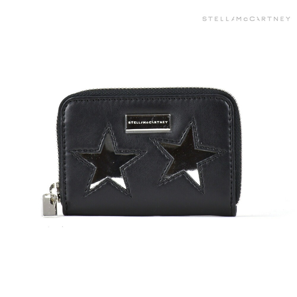 ステラマッカートニー STELLAMcCARTNEY METALLIC STARS ECO ALTER コインケース 小銭入れ ブラック 黒[431022w9968-1000］