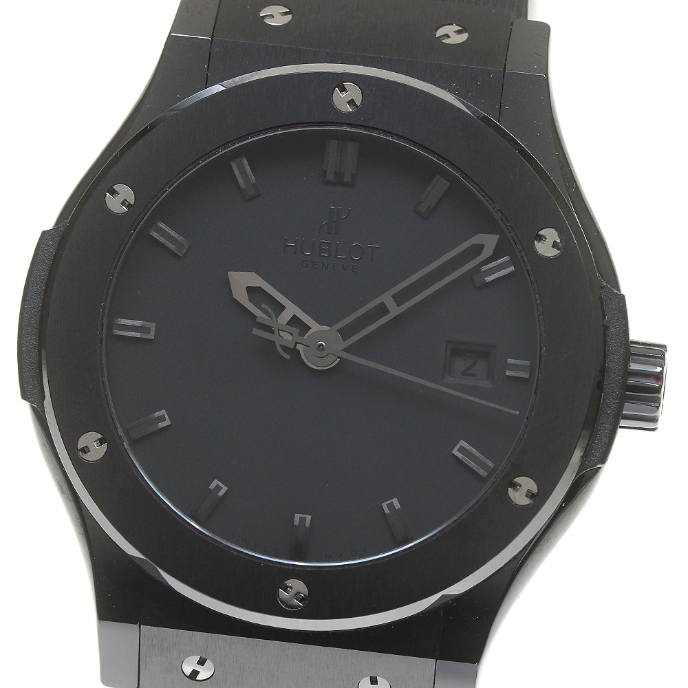 ウブロ HUBLOT 542.CM.1110.RX クラシックフュージョン オールブラック 限定500本 自動巻き メンズ 良品 保証書付き_860507【中古】