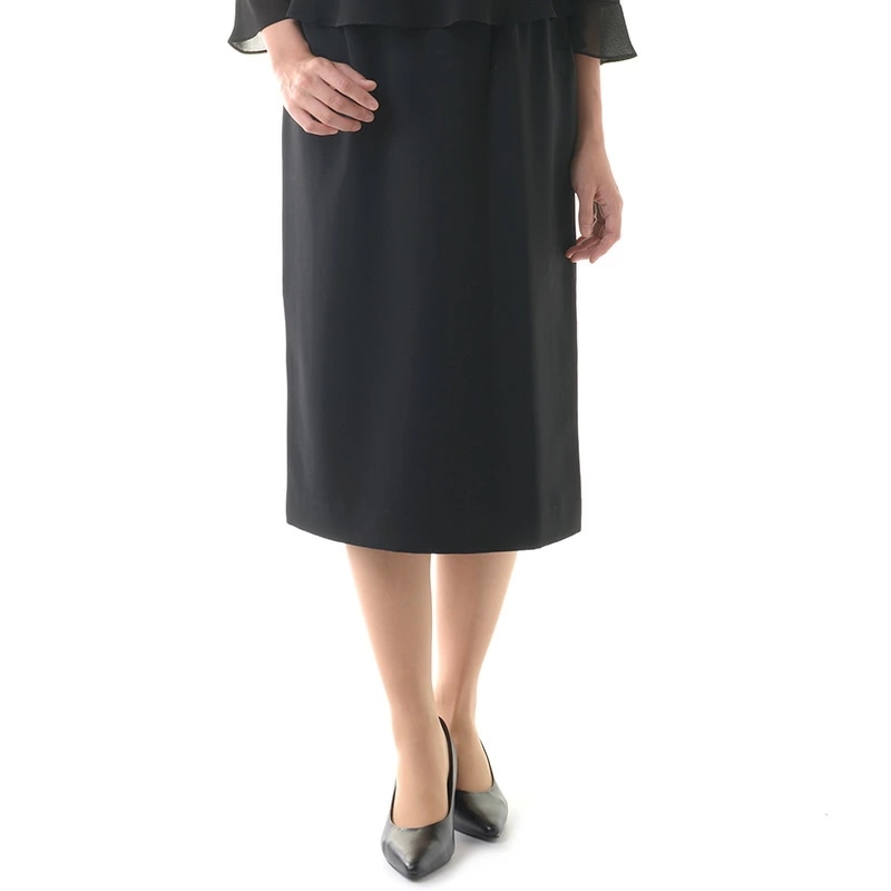 フォーマルスカート タイトスカート レギュラー丈 ミモレ丈　ロング丈 黒 日本製 オールシーズン対応 ブラックフォーマル 冠婚葬祭 礼装 喪服