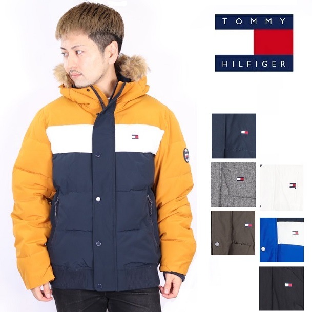 TOMMY HILFIGER トミー ヒルフィガー ジャケット メンズ ダウンジャケット 中綿 ファージャケット ブランド 大きいサイズ アウター 159ap863 フェイクファー ブルゾン ロゴ ア