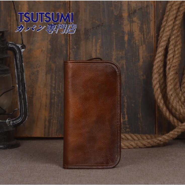 メンズ財布 長財布 本革サイフ さいふ ラウンドファスナー 大容量 お札入れ 小銭入れ カード入れ カードケース 牛革財布 携帯スマホ入れ レトロ風 ブラウン