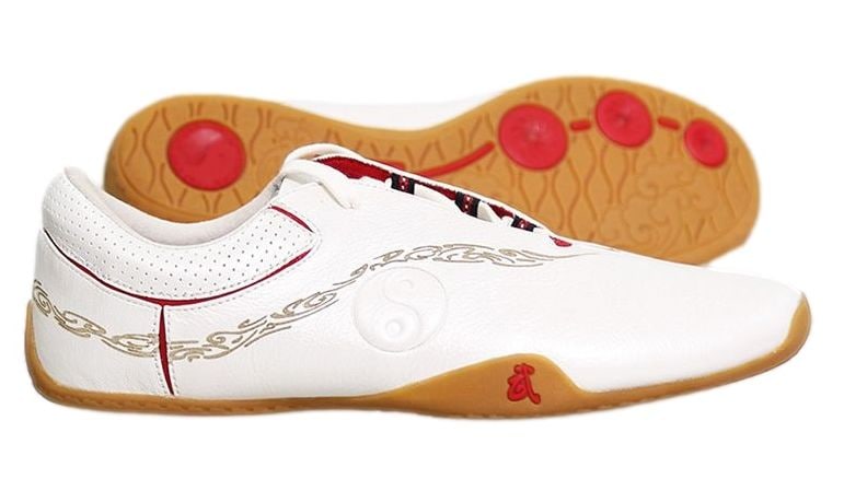 本革 太極拳シューズ カンフーシューズ 太極拳 カンフー 気功 中国武術 ホワイト ブラック 22.5cm ― 27.5cm