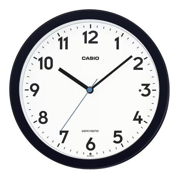 IQ-860NJ-1JF ブラック 電波掛置兼用時計 (夜見えライト)