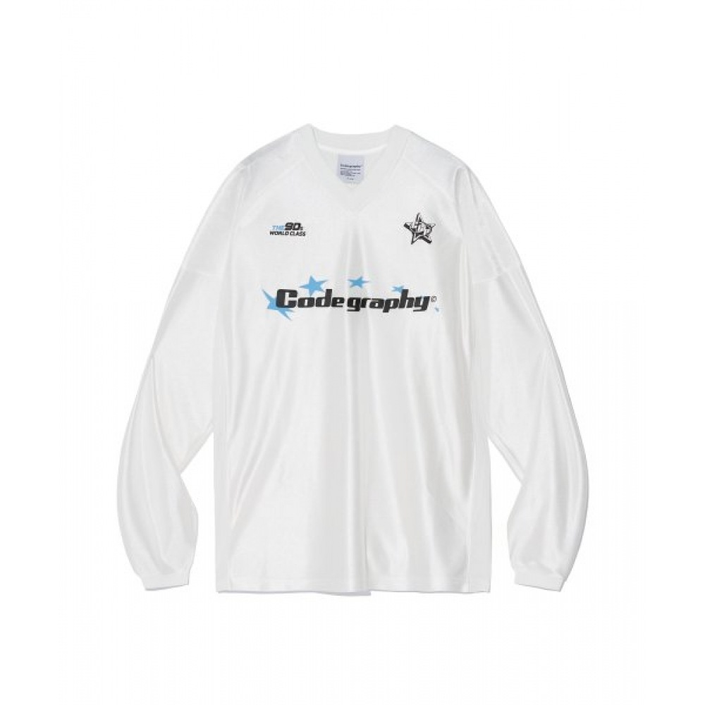 CODEGY (WOMAN) スポーティーメタルジャージーロングスリーブ_オフホワイト