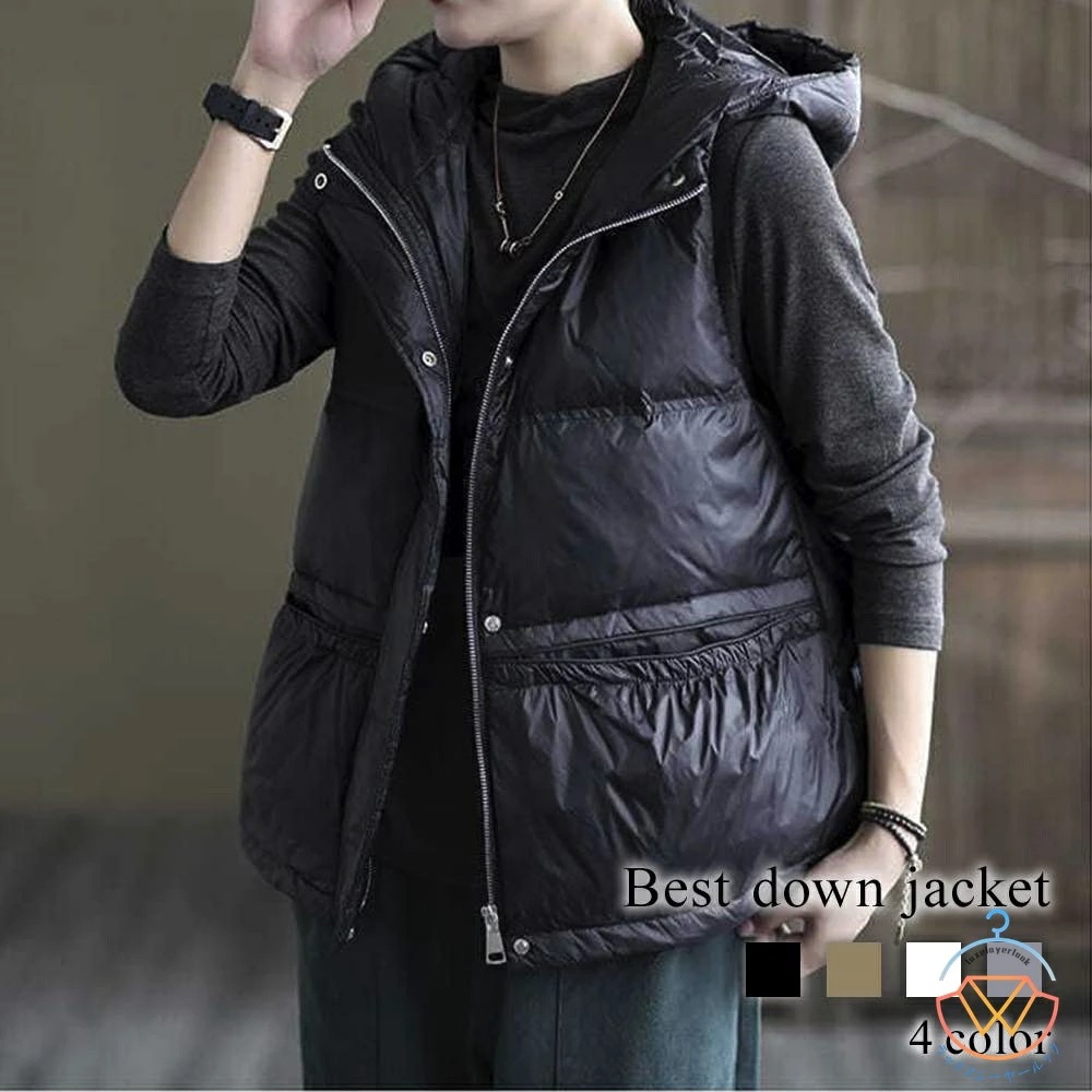 ダウンジャケット レディース ベストダウンジャケット 丈 白 赤 防風 おしゃれ 冬 20代 ブランド 軽量 大きいサイズ ロング ダウン ジャンパー スリム ダウンコート 40代 きれいめ フード