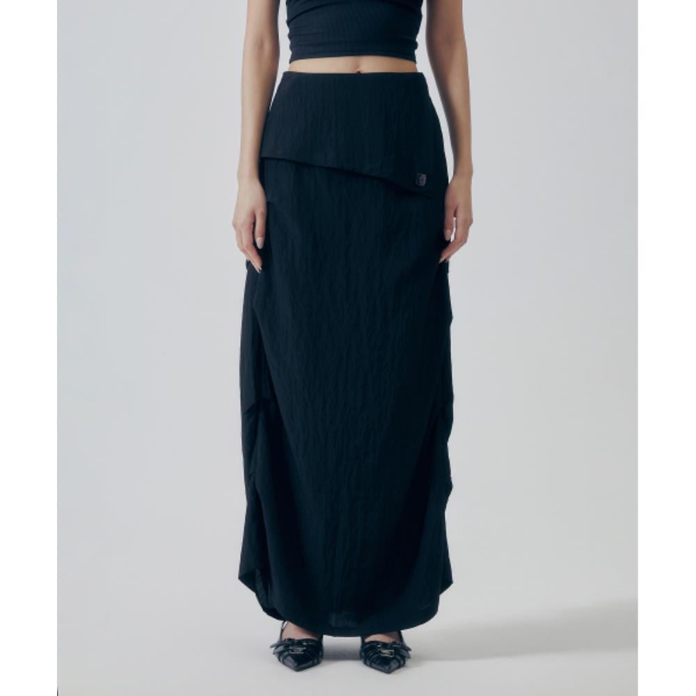 TREEMINGBIRD Featherlight Pintuck Skirt Black TM2535SK