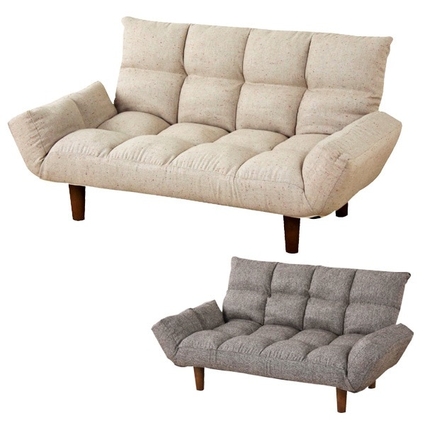 ソファ 2人掛け マイナ 折りたたみカウチソファ リクライニング フロアソファ ソファー 二人掛け リクライニングソファー 木製脚 チェア 2人用 ローソファ ローソファー リラックス