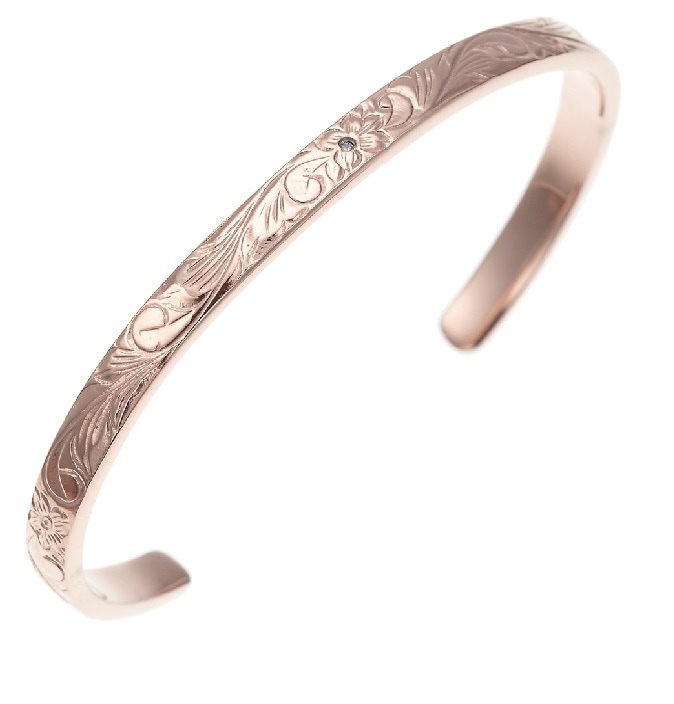 ブレスレット レディース バングル サージカルステンレス 金属アレルギー対応 プルメリア