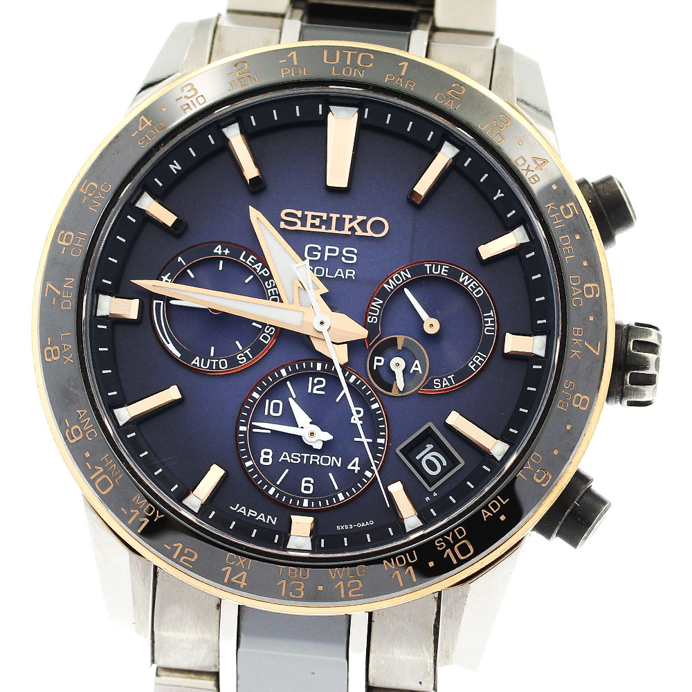 セイコー SEIKO SBXC007/5X53-0AA0 アストロン 大谷翔平モデル2018年 ソーラー電波 メンズ 箱・保証書付き_888979【中古】
