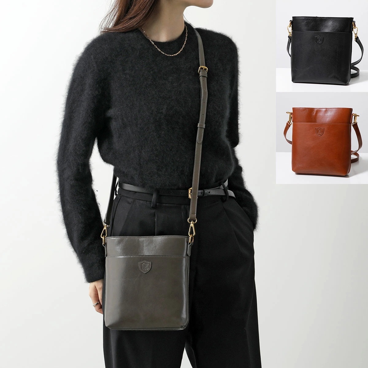 BELLIES YORK ベリーズヨーク ショルダーバッグ BYHLB10898 レディース イタリアンレザー クロスボディ ポシェット ロゴ カラー3色