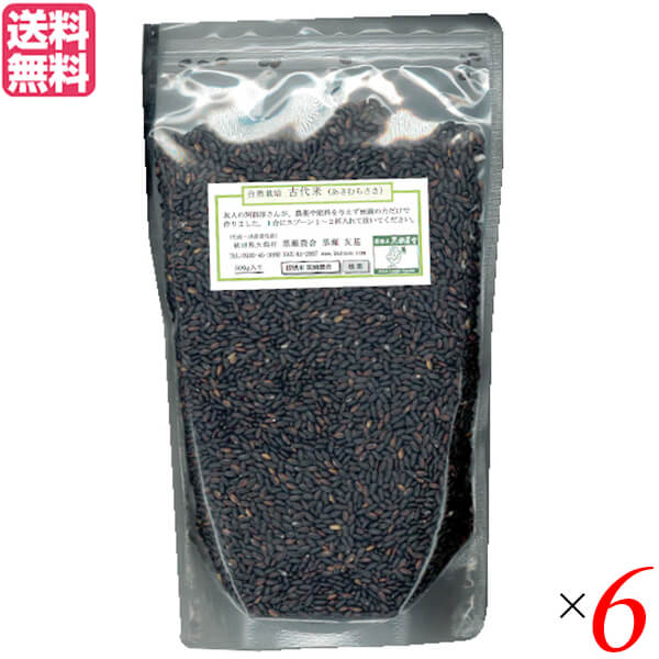 黒米 古代米 あさむらさき ライスロッヂ大潟 古代米（あさむらさき） 500g ６個セット