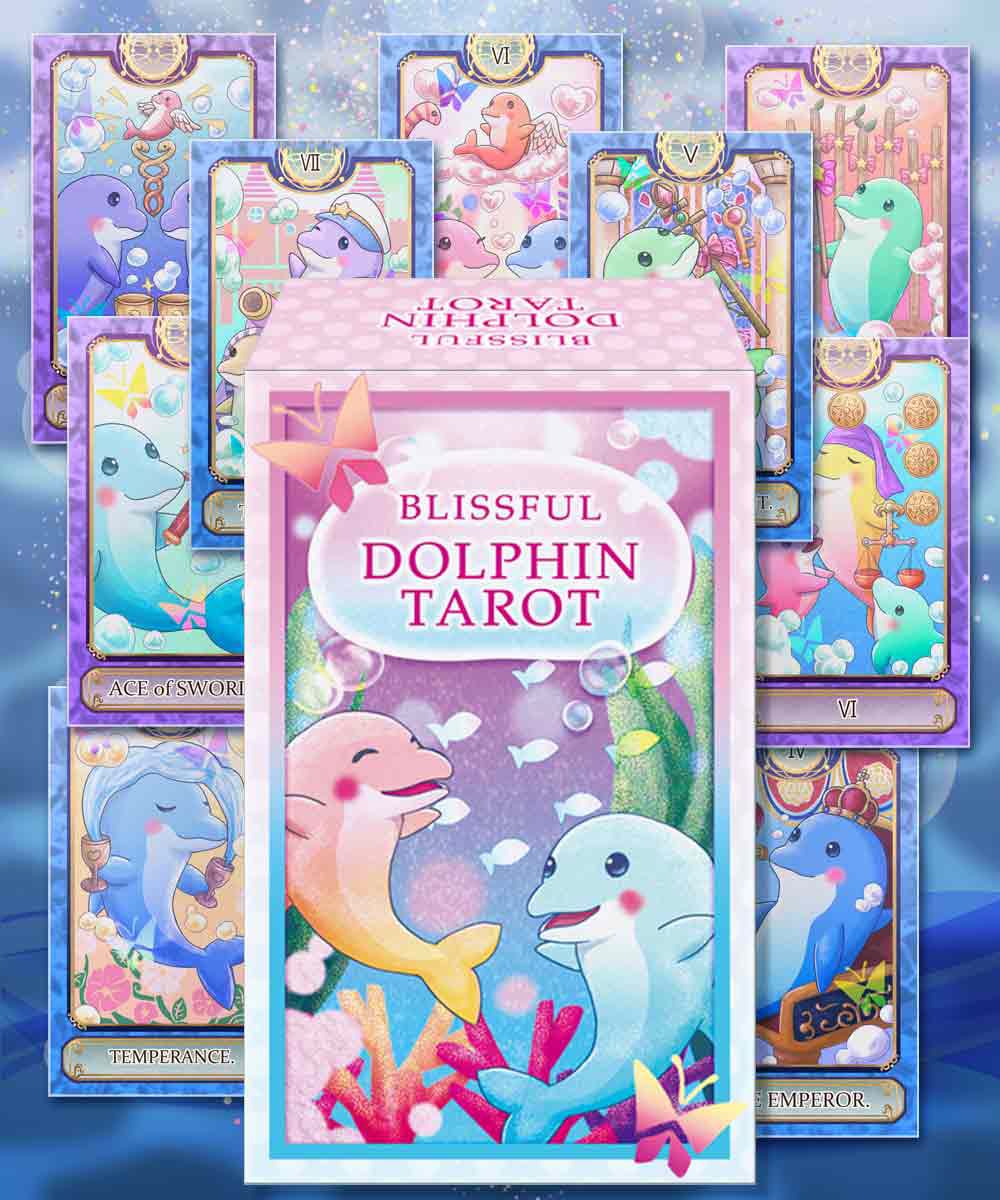 【イルカ かわいい タロットカード】BLISSFUL DOLPHIN TAROT ブリスフルドルフィンタロット 日本語解説書付き 初心者向け
